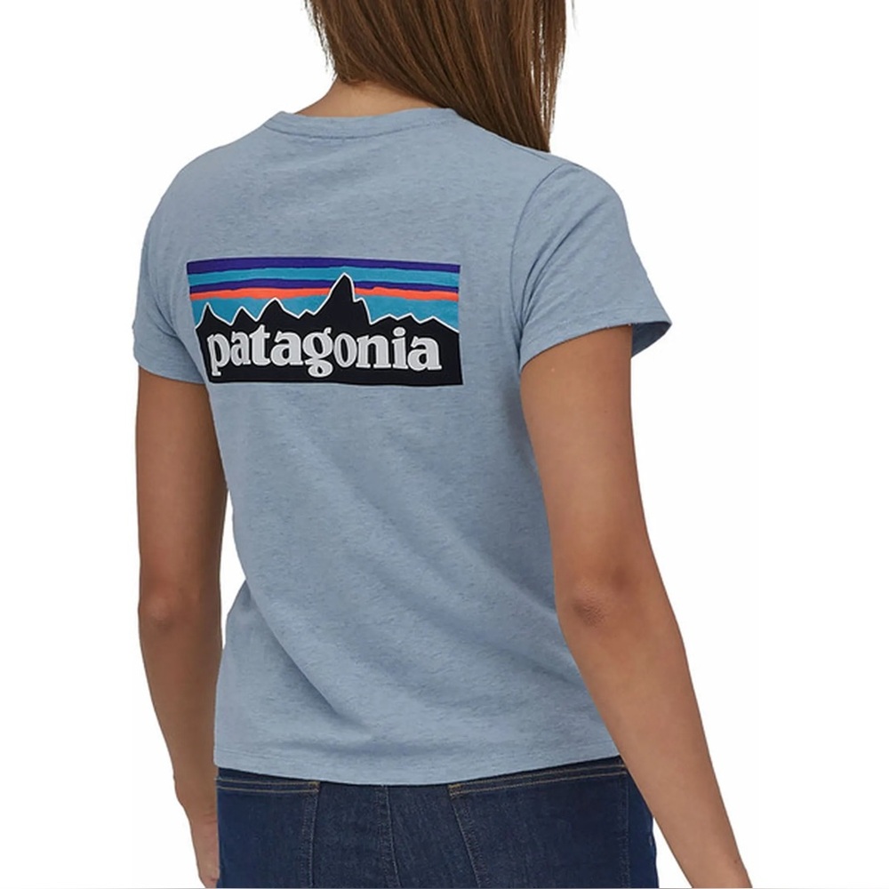 Kids unisex responsibilities tee L Patagonia Sky Blue Crew Neck Tee